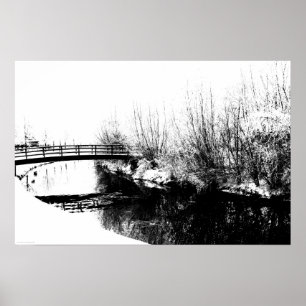 Póster Bridge and Stream Winter Scene wapcn