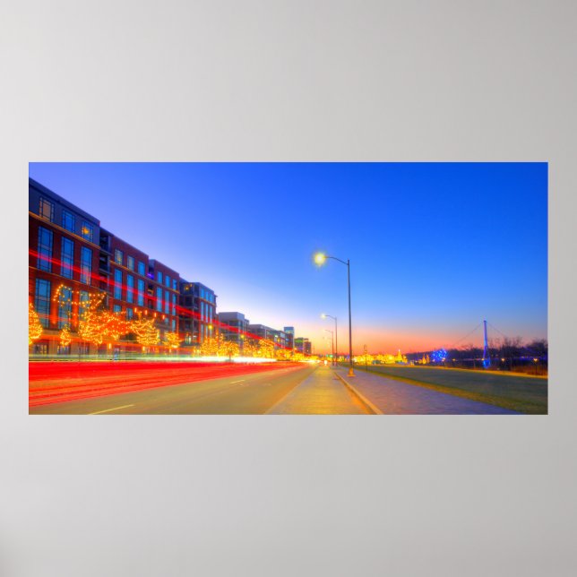 Póster Bridge Park Durante Navidades, Dublín, Ohio (Frente)