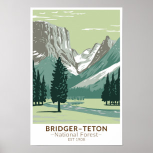 Póster Bridger Teton Bosque Nacional Río Verde Superior
