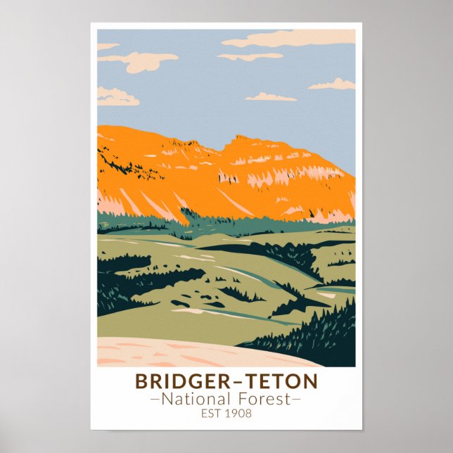 Póster Bridger Teton National Forest Sheep Mountain (Frente)