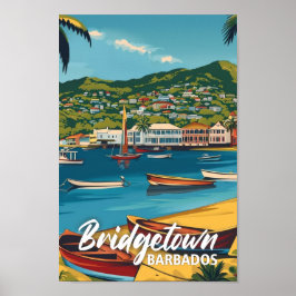 Póster Bridgetown Barbados Vintage Famoso lugar de viajes