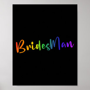 Póster Bridista de la fiesta de la boda gay lesbiana Lgbt