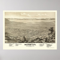 Brigham City, UT Panoramic Map - 1875