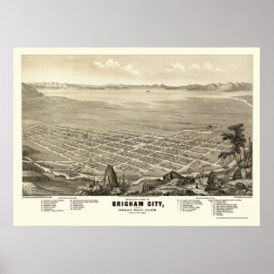 Póster Brigham City, UT Panoramic Map - 1875