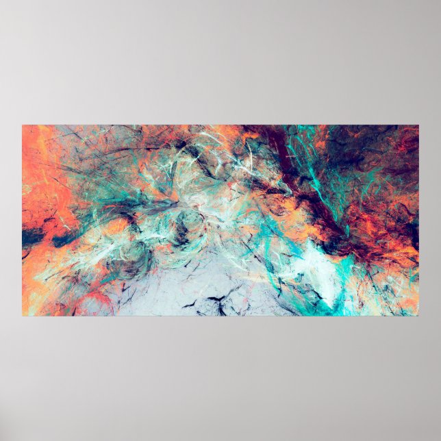 Póster Bright artistic splashes. Abstract painting trendy (Frente)