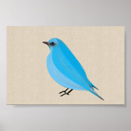Póster Bright Blue Bird Tanager en lienzo