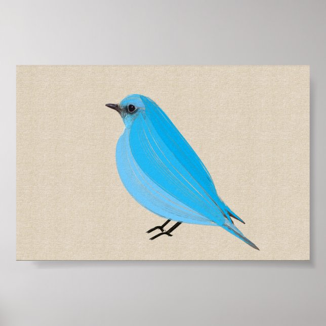 Póster Bright Blue Bird Tanager en lienzo (Frente)