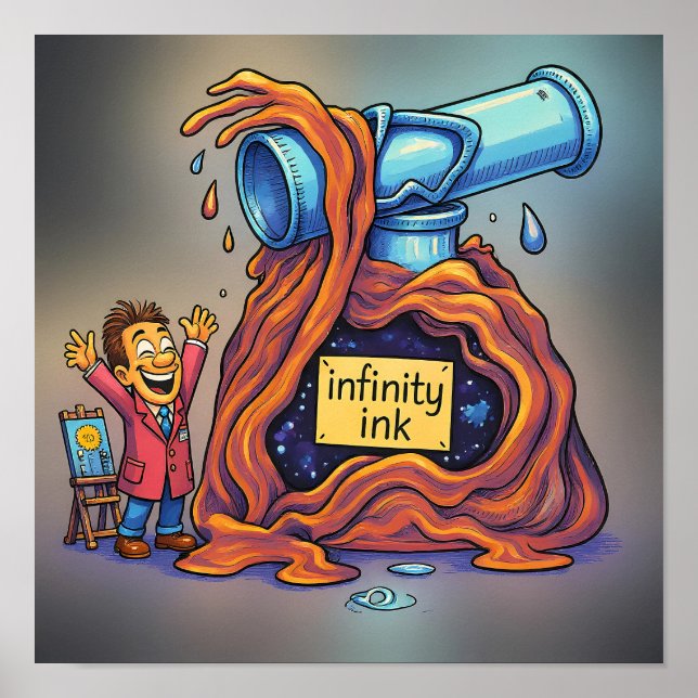 Póster Bright Cartoon Ink Mascot Decal Sticker (Frente)