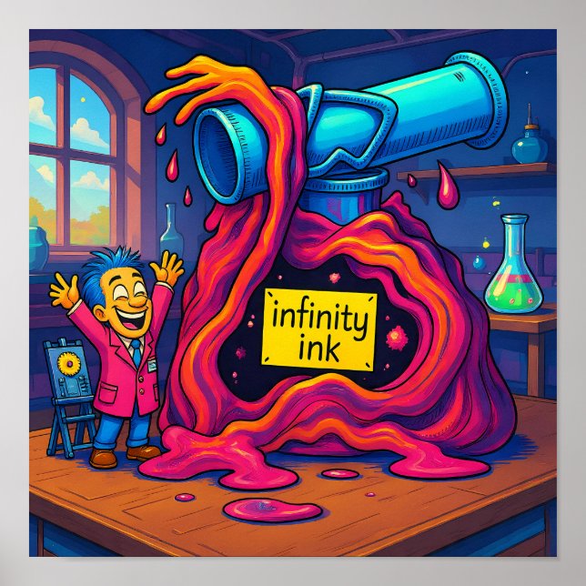 Póster Bright Cartoon Scientist Wall Art Print (Frente)