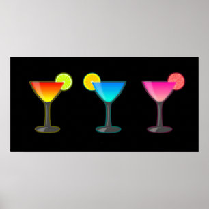 Póster Bright Cocktail Trio