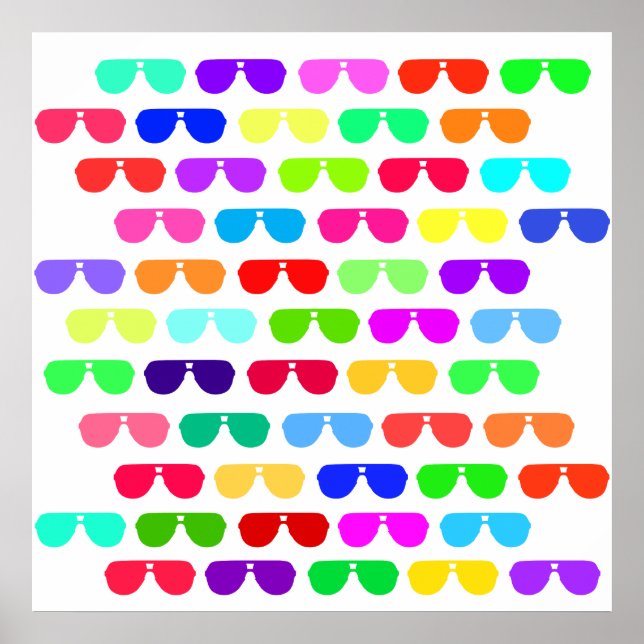 Póster Bright Colored Summer Sunglasses (Frente)