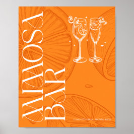 Póster Bright Minimalist Citrus Bridal Mimosa bar sign