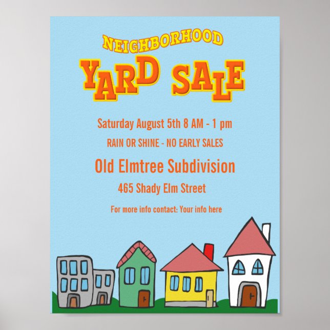 Póster Bright Neighborhood Yard Sale Flyer Descargable (Frente)