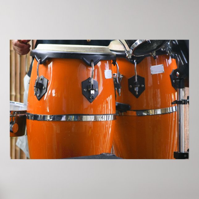Póster Bright orange conga drums photo (Frente)