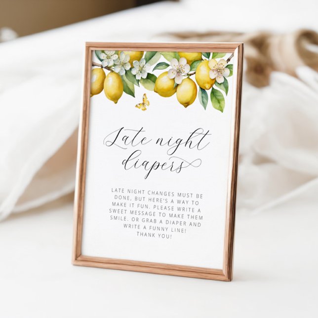 Póster Bright Summer Lemon Baby Shower Late Night Diapers (Subido por el creador)