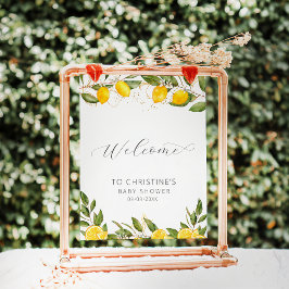 Póster Bright Summer Lemon Baby Shower Welcome Poster