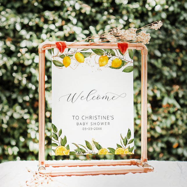Póster Bright Summer Lemon Baby Shower Welcome Poster (Subido por el creador)