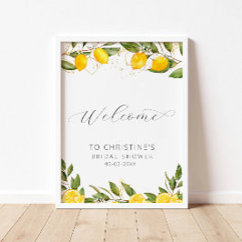 Póster Bright Summer Lemon Bridal Shower Poster de bienve