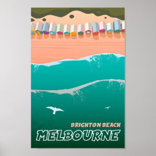 Póster Brighton Beach Melbourne Australia Viajes de época