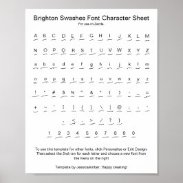 Póster Brighton cambia la hoja de caracteres de letra par