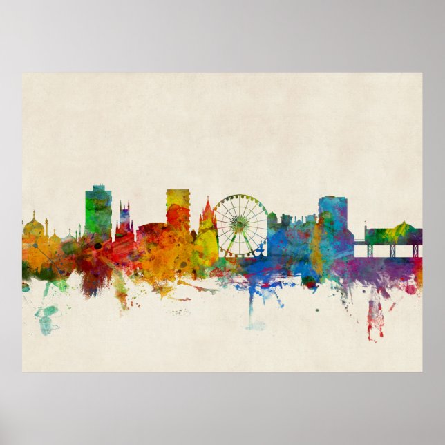 Póster Brighton England Skyline (Frente)
