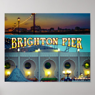 Póster Brighton Pier UK Dos fotos