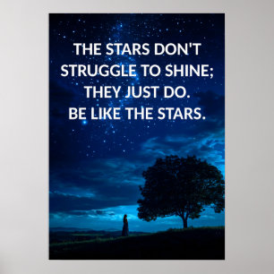 Póster Brilla como el poster de motivación de las estrell