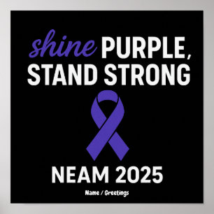 Póster Brilla Morado Mantén Fuerte NEAM 2025 Epilepsia 