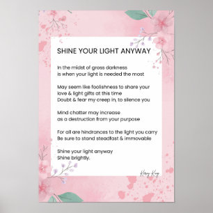 Póster Brilla tu luz de todos modos poesía poética
