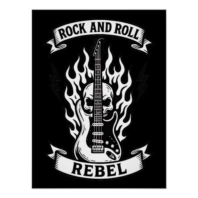 Poster brillant Music Rock and Roll (Anverso)