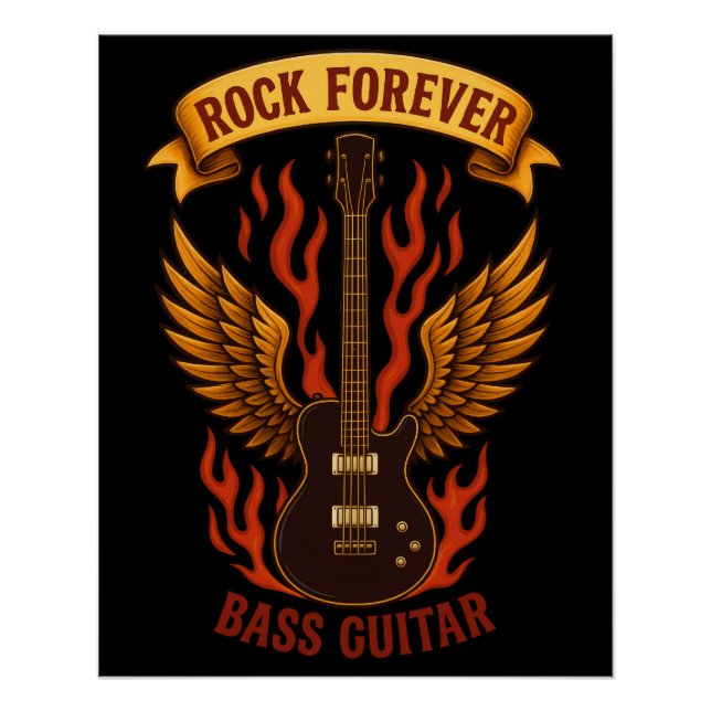 Poster brillant Music Rock Forever (Anverso)