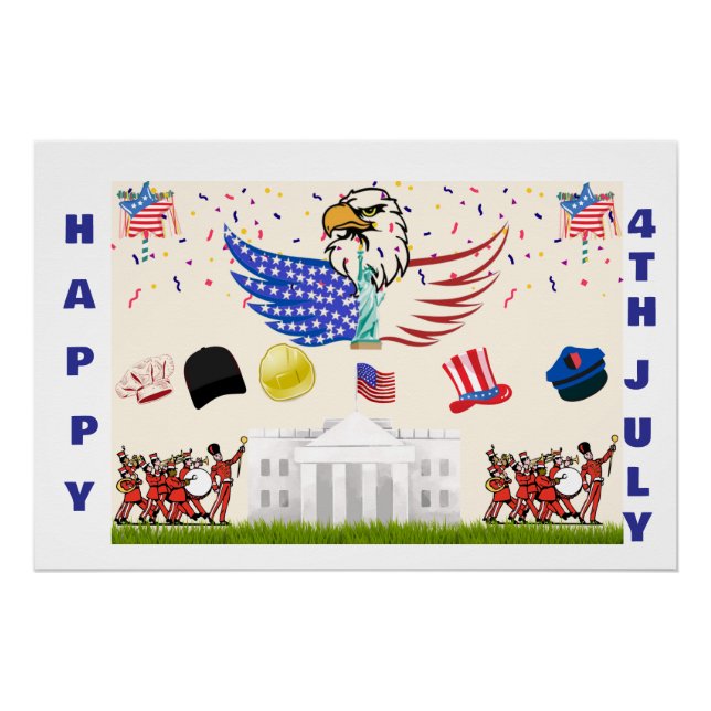 Poster brillante -4 de julio (Anverso)