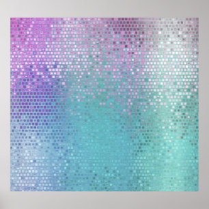Póster Brillante Abstracto Mosaic Multicololor Glosa
