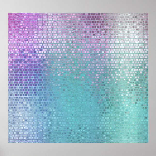 Póster Brillante Abstracto Mosaic Multicololor Glosa (Frente)
