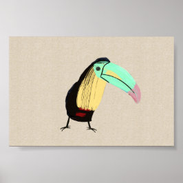 Póster Brillante atracción tropical para aves en lienzo