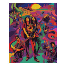 Poster brillante, banda de rock
