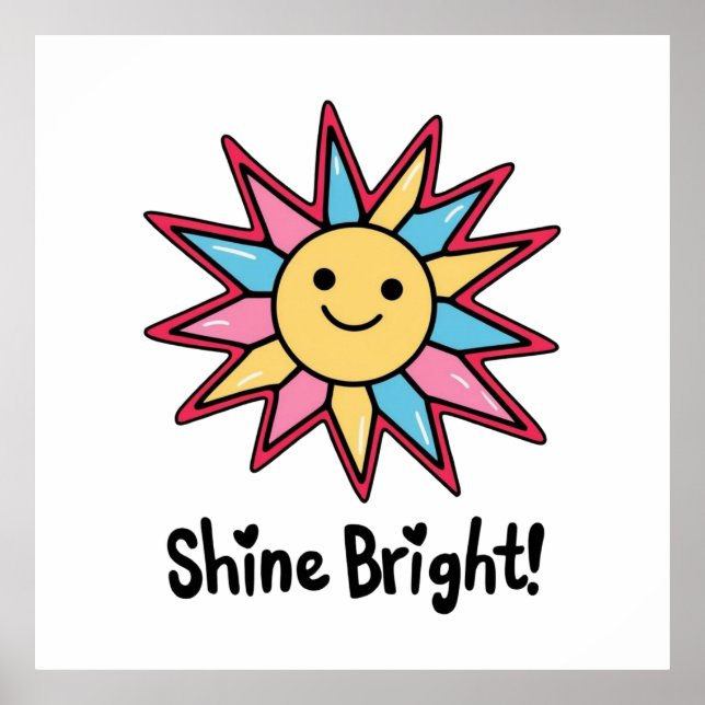 Póster Brillante brillante: Un diseño solar colorido (Frente)