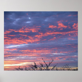 Póster Brillante cielo de sol rosa y Lavender en Hawái