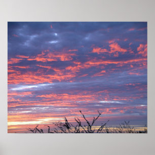 Póster Brillante cielo de sol rosa y Lavender en Hawái