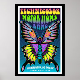 Póster Brillante Concierto de Lurman de Mariposa Psicodél