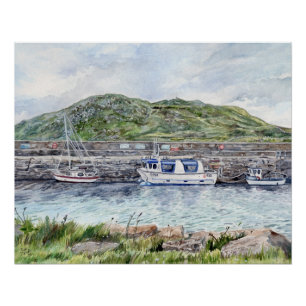 Póster brillante de Cleggan Harbour, Connemara, Ga