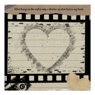 Póster brillante de collage de corazón de película