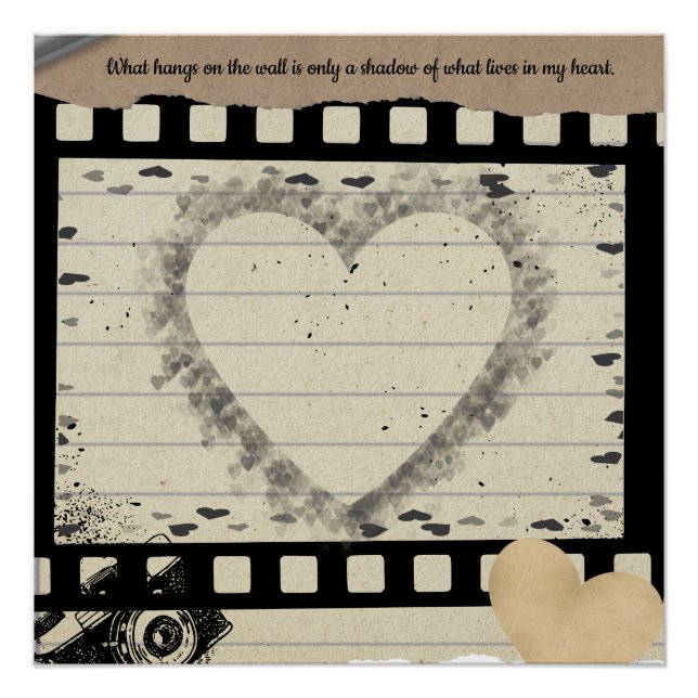 Póster brillante de collage de corazón de película (Anverso)