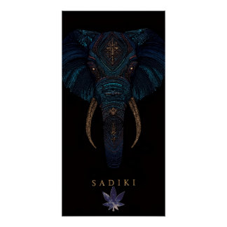Póster Brillante de Elefante