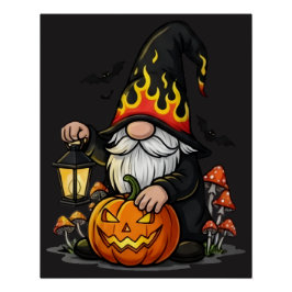 Póster Brillante de Gnomo de Halloween