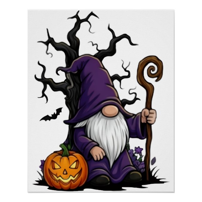 Póster Brillante de Gnomo de Halloween (Anverso)