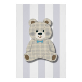 Póster brillante de guardería de osito de peluche