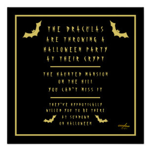 Poster brillante de Halloween dimitido por el poet