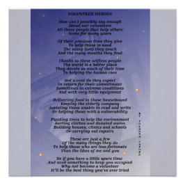 Poster brillante de héroes voluntarios