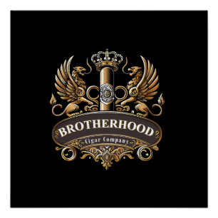 Póster Brillante de la Compañía de Puros Brotherho